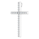 14K White 1/2 CTW Natural Diamond Cross Pendant